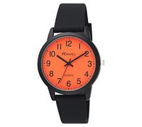 Ravel - Unisex Black Cased Silicone Watch - Analogue Quartz - R1814.8 - Black/Vibrant Orange