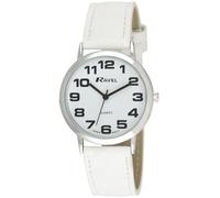 Ravel Unisex Classic Big Dial White Leather Strap Watch R0105.13.4A