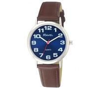 Ravel Unisex Classic Blue Dial Brown Strap Watch R0105.49.1