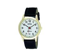 Ravel Unisex Classic Day-Date Calendar Watch - Black/Gold Tone