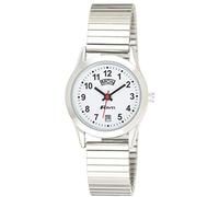Ravel Unisex Classic Day-Date Calendar Watch on Expander Bracelet - Silver Tone