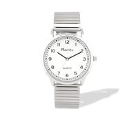 Ravel - Unisex Easy Read Everyday Watch with Minute Track on Stainless Steel Expander Bracelet - Analogue Quartz - R0242.01.1 - Silver Tone