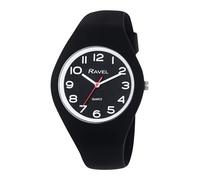 Ravel - Unisex Easy Read Slim Comfort Fit Contrast Silicon Strap Watch - Analogue Quartz - R1804.33 - Black Numbered