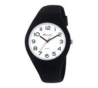 Ravel - Unisex Easy Read Slim Comfort Fit Contrast Silicon Strap Watch - Analogue Quartz - R1804.34 - Black/White Numbered