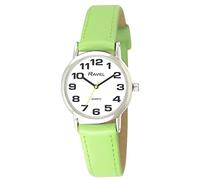Ravel Unisex Easy Read Watch with Big Numbers - Lime Green/Silver Tone/White Dial