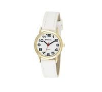 Ravel Unisex Easy Read Watch – Big Numbers – White/Gold Tone, White Dial