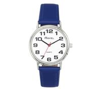 Ravel Unisex Easy Read Watch with Big Numbers - Analogue Quartz - R0105.50.1A - Blue/Silver Tone/White Dial