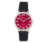 Ravel Unisex Easy Read Watch with Big Numbers - Analogue Quartz - R0105.51.1A - Black/Silver Tone/Sunray Maroon Dial