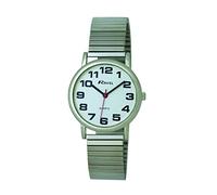 Ravel Watch R0208.02.2 - Women's Easy Read, Big Numbers, Stainless Steel Expander, Silver/White Dial