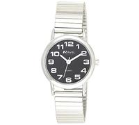 Ravel Unisex Easy Read Watch with Big Numbers on Stainless Steel Expander Bracelet
