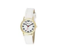 Ravel Unisex Easy Read Watch with Big Numbers - White/Gold Tone/White Dial