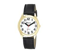 Ravel Unisex Super Bold Sight Aid Watch with Big Numbers - Black/Gold Tone/White Dial