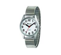 Ravel - Unisex Super Bold Sight Aid Watch with Big Numbers on Stainless Steel Expander Bracelet - Silver Tone