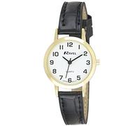 Ravel - Unisex Traditional Watch with Clear Numeral Dial - Gold Tone/Black