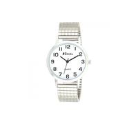 Ravel - Unisex Traditional Watch with Clear Numeral Dial on Expander Bracelet - Silver Tone