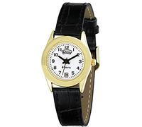 Ravel women's Classic Gold 3 Hand Day Date Watch on Black PU Croco Strap R0706.16.2
