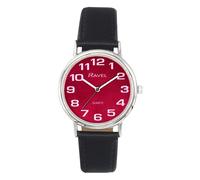 Ravel Women's Easy Read Watch with Big Numbers - Analogue Quartz - R0105.51.2A - Black/Silver Tone/Sunray Maroon Dial
