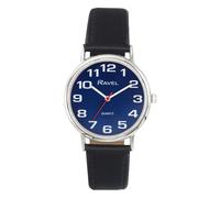 Ravel Women's Easy Read Watch with Big Numbers - Analogue Quartz - R0105.52.2A - Black/Silver Tone/Sunray Blue Dial