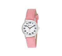 Ravel Women's Easy Read Watch with Big Numbers (Small) - Pink/Silver Tone/White Dial