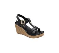 Ravel Women's 'Elling' Leather Wedge Sandals in Black | Size: 5 Ravel Black 5