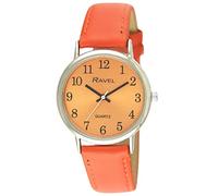 Ravel Ladies Watch Brighter Days R0140.08.1 Silver-Tone Analogue Quartz Leather Strap Bright Orange