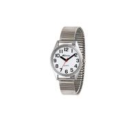 Ravel - Women's Super Bold Sight Aid Watch with Big Numbers on Stainless Steel Expander Bracelet - Silver Tone