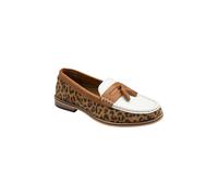 Ravel Women's Tan & Leopard-Print Leather 'Airton' Loafers | Size: 8 Ravel Tan 8