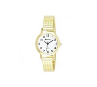 Ravel - Women's Traditional Watch with Clear Numeral Dial on Expander Bracelet - Gold Tone