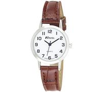Ravel - Womens Traditional Watch with Clear Numeral Dial - Silver Tone/Brown