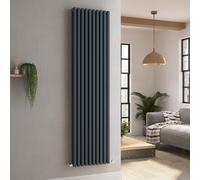 Ravello Anthracite Vertical Square Designer Radiator 1800x450mm Double Panel 5357 BTU