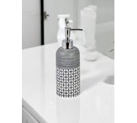 Ravello Geo Floral Grey & White Liquid Soap Dispenser Showerdrape White One Size