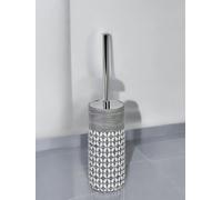 Ravello Geo Floral Grey & White Toilet Brush & Holder Showerdrape White One Size