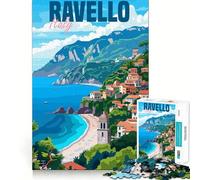 Ravello Italy Jigsaw Puzzle 1000 Piece for Adults Mind Game Toy Peaceful Fun Neat Cut Art Collection Piece (38x26cm)