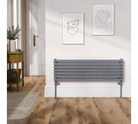 Ravello Linea Dark Grey Anthracite Square Designer Radiator 315x1000mm Single Panel 1502 BTU - Horizontal Bars
