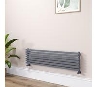 Ravello Linea Dark Grey Anthracite Square Designer Radiator 315x1200mm Single Panel 1771 BTU - Horizontal Bars