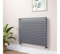 Ravello Linea Dark Grey Anthracite Square Designer Radiator 810x1000mm Single Panel 3860 BTU - Horizontal Bars