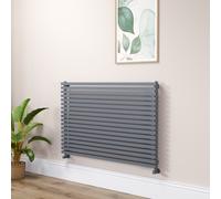 Ravello Linea Dark Grey Anthracite Square Designer Radiator 810x1200mm Single Panel 4553 BTU - Horizontal Bars