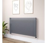 Ravello Linea Dark Grey Anthracite Square Designer Radiator 810x1600mm Single Panel 5908 BTU - Horizontal Bars