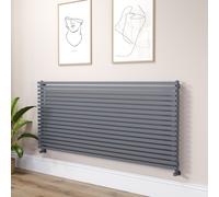 Ravello Linea Dark Grey Anthracite Square Designer Radiator 810x1800mm Single Panel 6570 BTU - Horizontal Bars