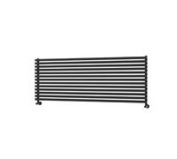 Ravello Linea Midnight Black Square Designer Radiator 585x1600mm Single Panel 4266 BTU - Horizontal Bars