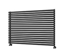 Ravello Linea Midnight Black Square Designer Radiator 810x1200mm Single Panel 4553 BTU - Horizontal Bars