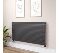 Ravello Linea Midnight Black Square Designer Radiator 810x1600mm Single Panel 5908 BTU - Horizontal Bars