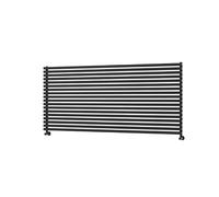 Ravello Linea Midnight Black Square Designer Radiator 810x1800mm Single Panel 6570 BTU - Horizontal Bars