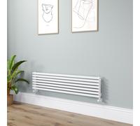 Ravello Linea White Square Designer Radiator 315x1400mm Single Panel 2034 BTU - Horizontal Bars
