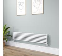 Ravello Linea White Square Designer Radiator 315x1600mm Single Panel 2297 BTU - Horizontal Bars