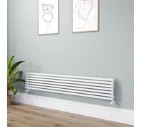 Ravello Linea White Square Designer Radiator 315x1800mm Single Panel 2556 BTU - Horizontal Bars