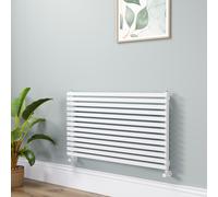 Ravello Linea White Square Designer Radiator 585x1000mm Single Panel 2785 BTU - Horizontal Bars