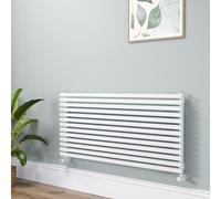 Ravello Linea White Square Designer Radiator 585x1200mm Single Panel 3287 BTU - Horizontal Bars