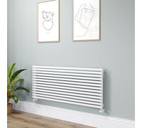 Ravello Linea White Square Designer Radiator 585x1400mm Single Panel 3782 BTU - Horizontal Bars