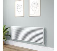 Ravello Linea White Square Designer Radiator 585x1600mm Single Panel 4266 BTU - Horizontal Bars